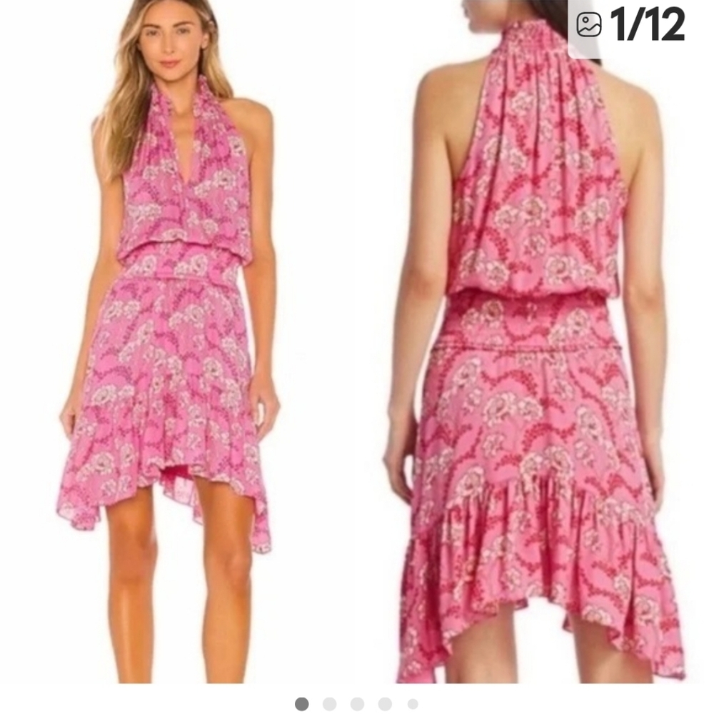 A.L.C. Pink Floral Silk Barbiecore  Dress Sz 6